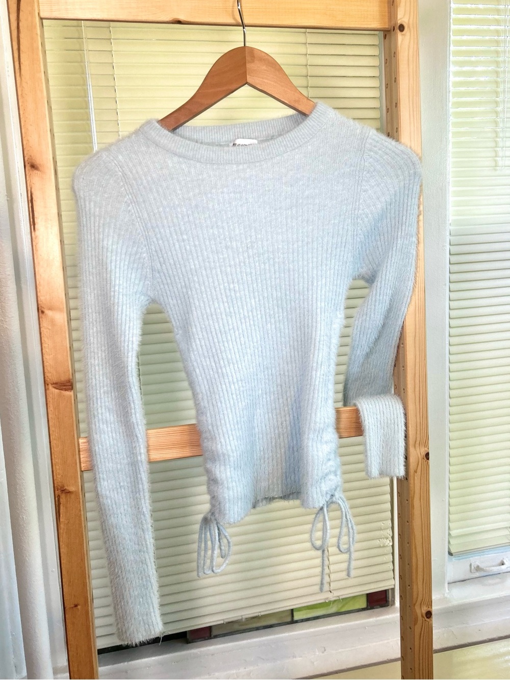 Princess Polly Drawstring Hem Sweater in Light Blue XS/S Like New, Super Soft